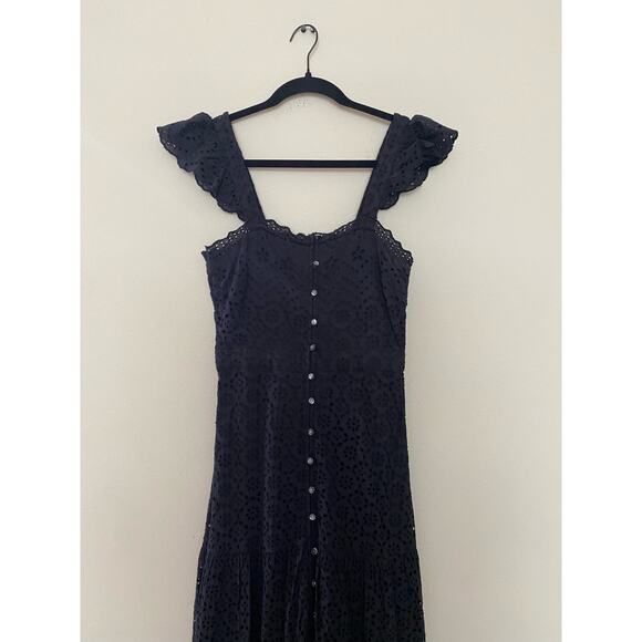 NEW Veronica Beard Black Aislin Eyelet Tiered Maxi Dress sz 00 - Picture 2 of 9